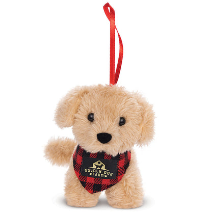 3 In. Golden Dog Farm Christmas Ornament