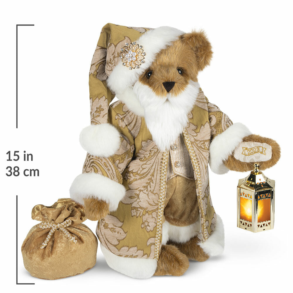 15 In. Limited Edition Gilded Christmas Santa Bear