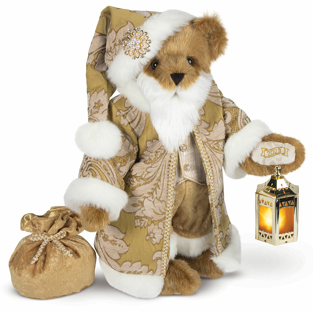 15 In. Limited Edition Gilded Christmas Santa Bear