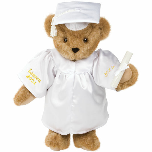 15 In. Graduation Bear in White Gown