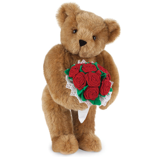 15 In. Red Rose Bouquet Teddy Bear