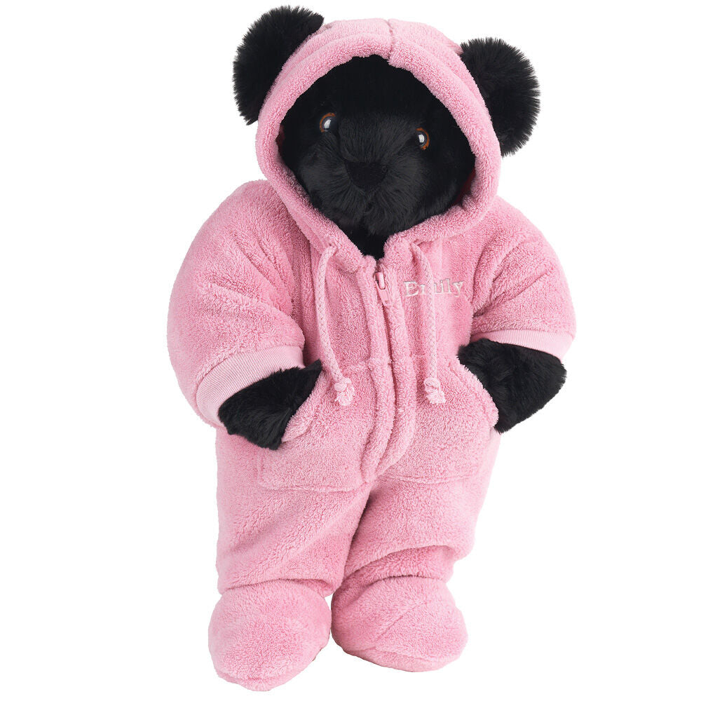 15 In. Hoodie Footie Bear, Pink