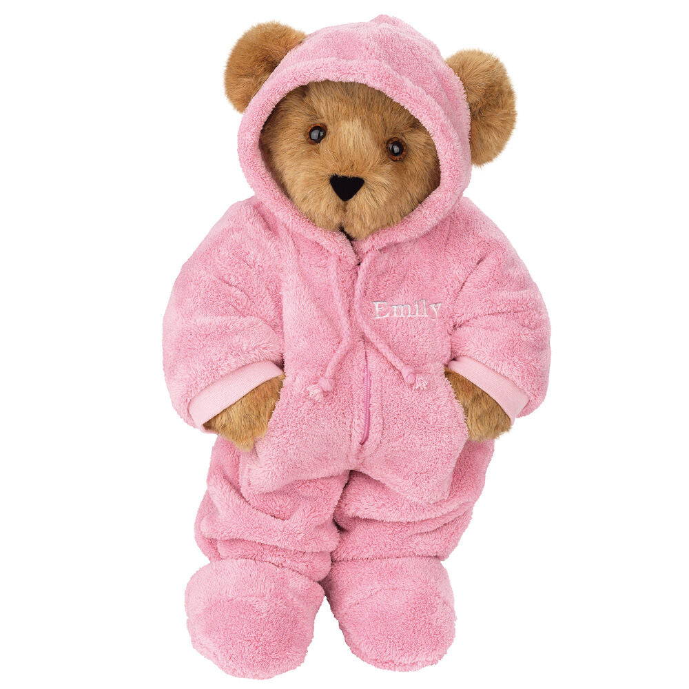 15 In. Hoodie Footie Bear, Pink