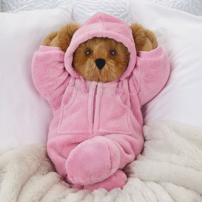 15 In. Hoodie Footie Bear, Pink