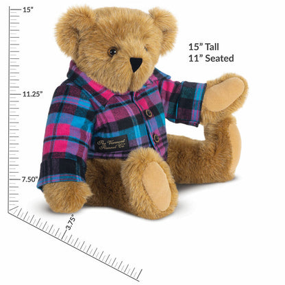 15 In. Vermont Flannel Bear, Tropic Plaid